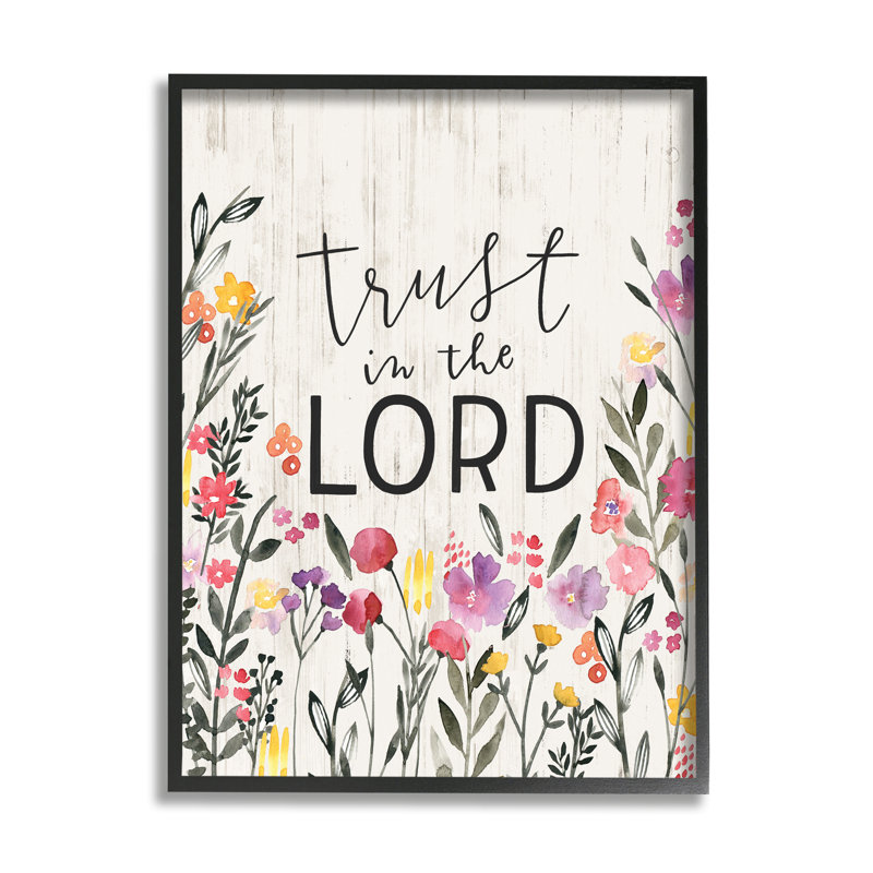 «Trust in the Lord Proverb Spring Watercolor Flowers» par Loni Harris - impression, H 14 po x l 11 po
