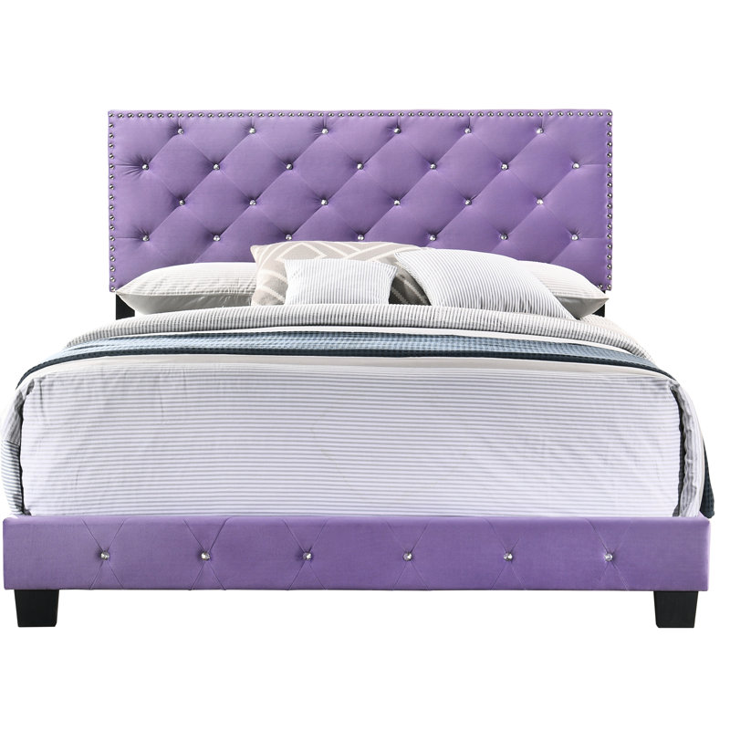 Lit transitionnel mauve pour chambre à coucher - H 48 po x l 58 po x P 77 po et durable, vibrant, facile à assembler, assorti à divers décors avec structure de support solide