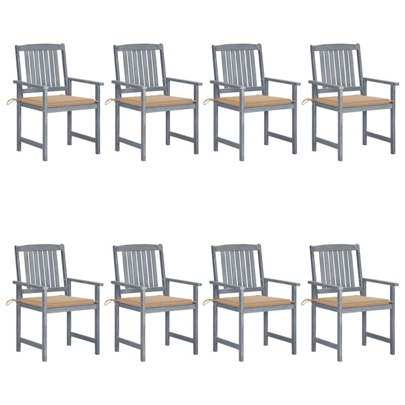 Chaise de patio avec coussins, Gris, Beige