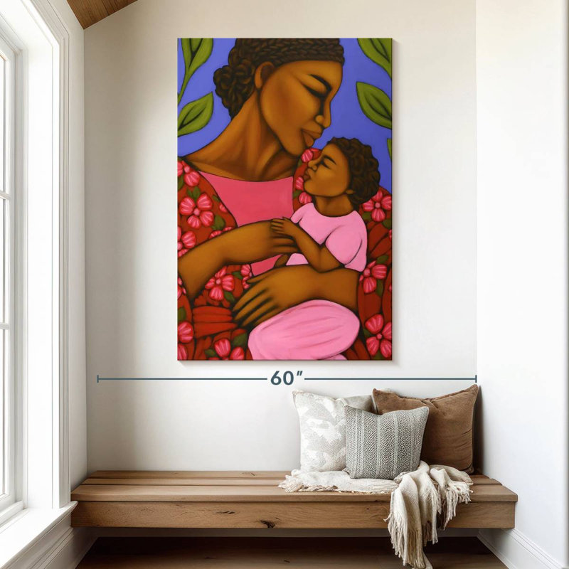 Lelend, mère africaine et bébé, H 51 po x l 34 po