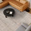 Tapis rayé beige texturé à rayures-710642
