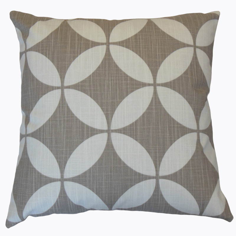 Coussin décoratif en coton Aeysha, Hauteur (18 po) x largeur (18 po), Français