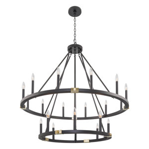 Haninah 20 - Light Unique Wagon Wheel Chandelier