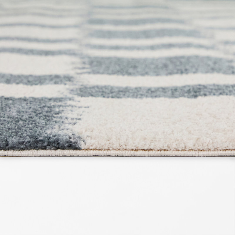 Tapis ikat bleu / brun Noland, 5 pi 3 po x 7 pi