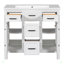 Armoire de salle de bain avec lavabo intégré en résine - 4 tiroirs, 2 portes
