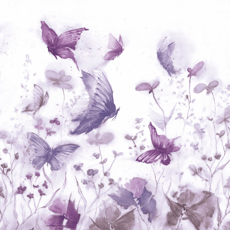 Soft Butterfly Flowers - Wrapped Canvas Painting, 51cm H x 51cm W x 3.8cm D