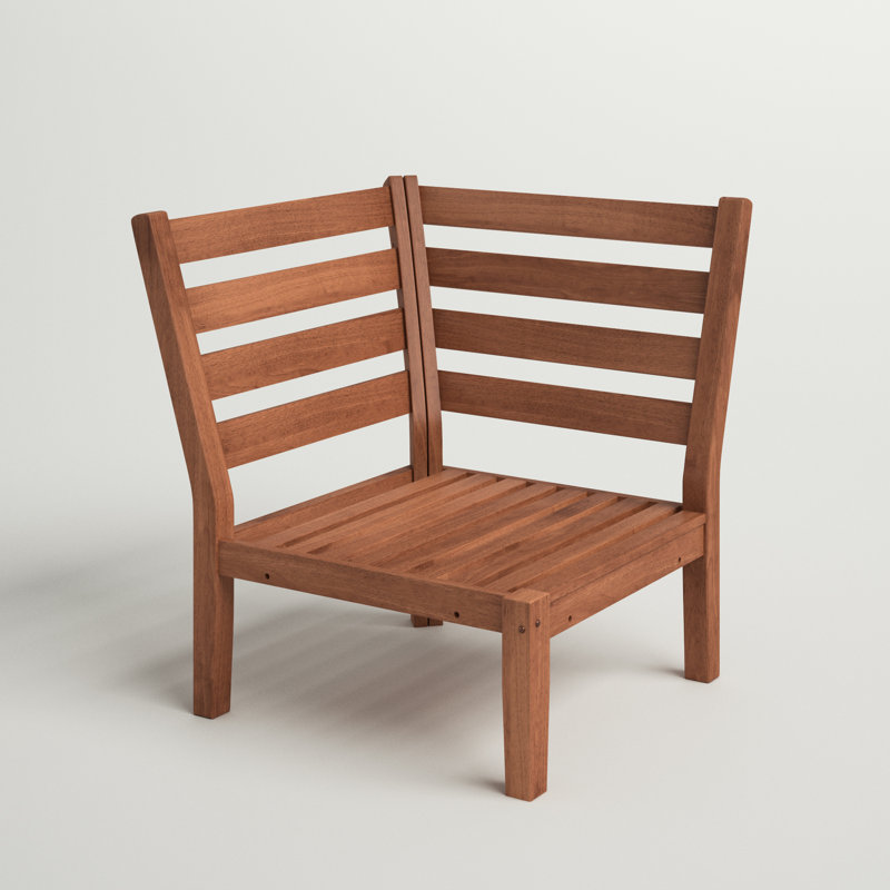 Hursey Rubberwood Outdoor Lounge Chair, Brown