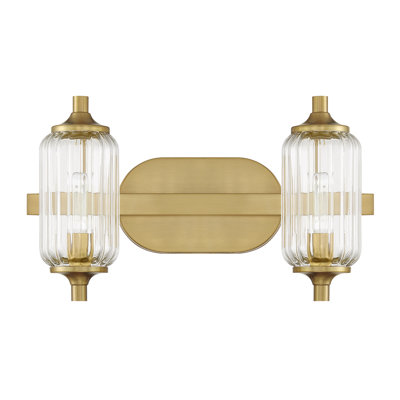 Nunley 2-Light Bathroom Vanity Light in Brass