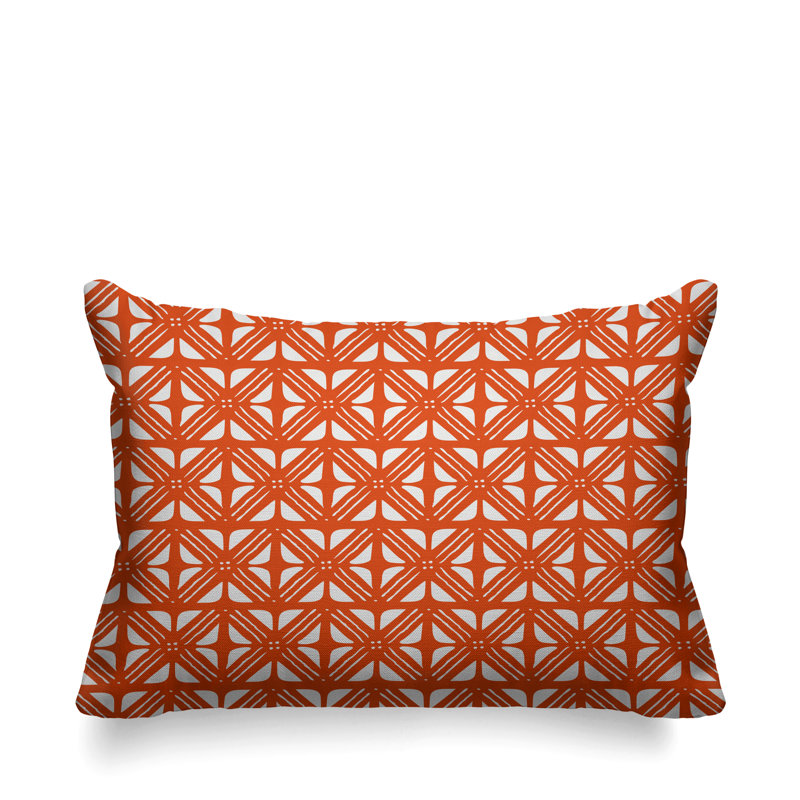 Housse de coussin d'extérieur carré et insert, Orange brûlé, 14 po x 20 po, Rectangle