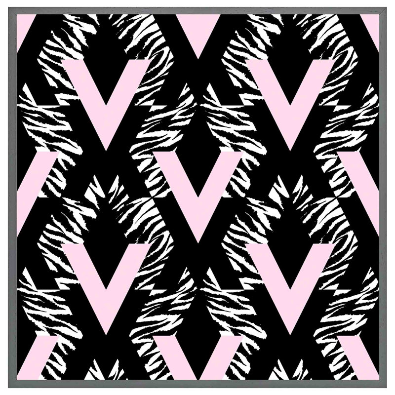Abbotson Geometric Animal Print 1 Piece Single Picture Frame Wall Art, 41cm H x 41cm W x 4cm D, Grey Framed