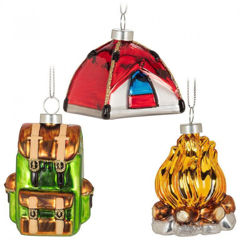 Ornements de camping. Ensemble de 3