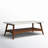 Parker Mid-century Coffee Table with Storage Shelf, Pecan-127519358