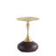 Table de bout moderne Patchin avec plateau en acier inoxydable brun et or Patchin