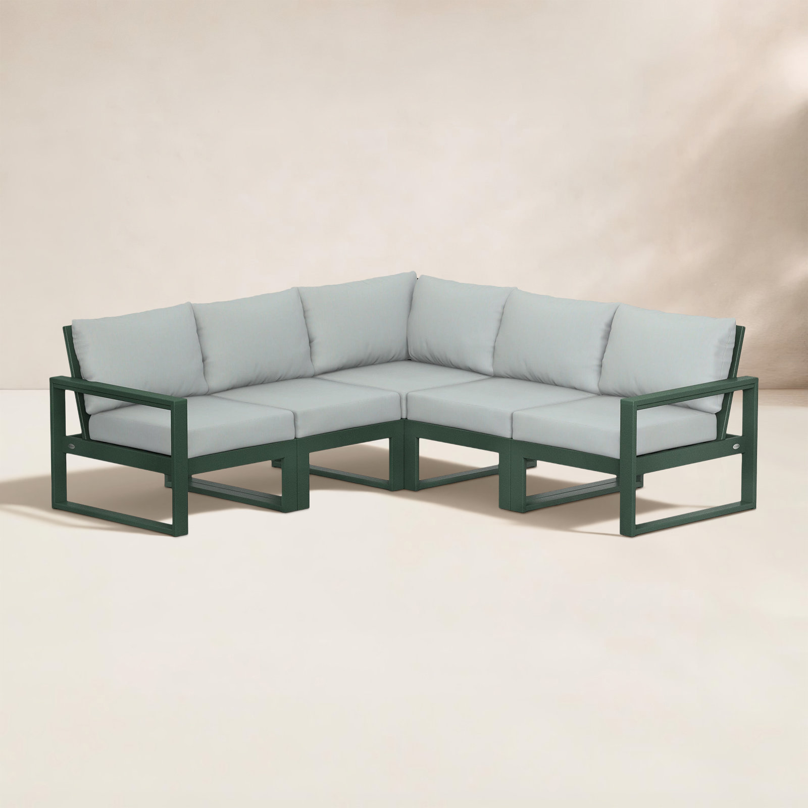 POLYWOOD® Edge 85" Patio Sectional, Spa, Green