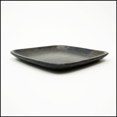 Union Rustic Lenneke Stone Platter/Longpi Pottery Square Plate - Large