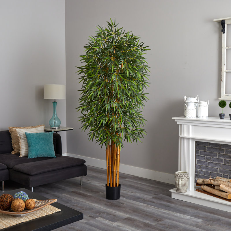 Arbre de bambou artificiel en pot, H 84 po x l 38 po x P 38 po