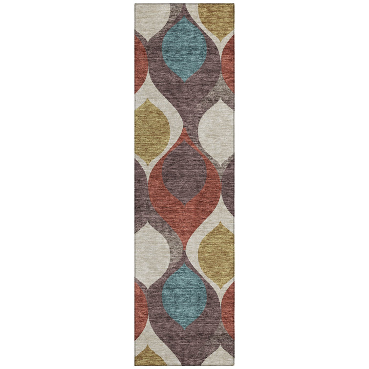 Washable Geometric Indoor / Outdoor Rug