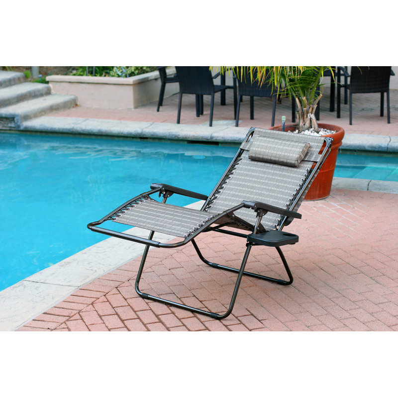 Johns Folding Zero Gravity Chair, Black/Tan