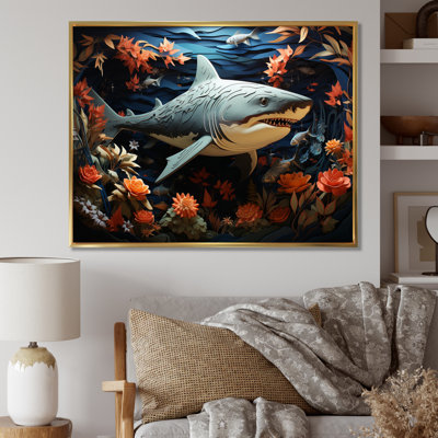 " Blue Shark Silent Hunter Papercut "