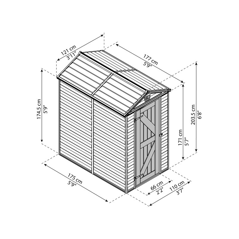 Tan Polycarbonate and Aluminum Outdoor Storage Shed