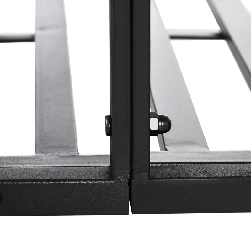 Pont en arche en métal pour l'allée de jardin - noir, avec motif charmant et caractéristiques robustes