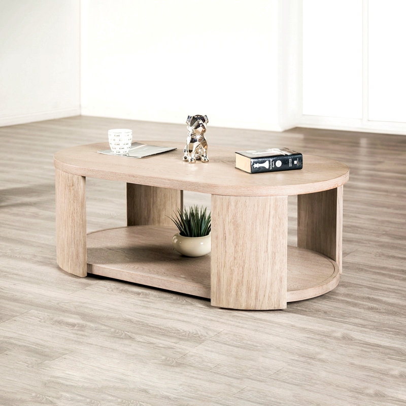Table basse ovale 1Pc avec roulettes attachées