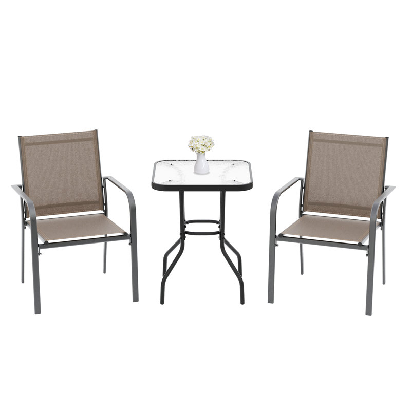 Ensemble bistro 3 pièces PVC-coated polyester