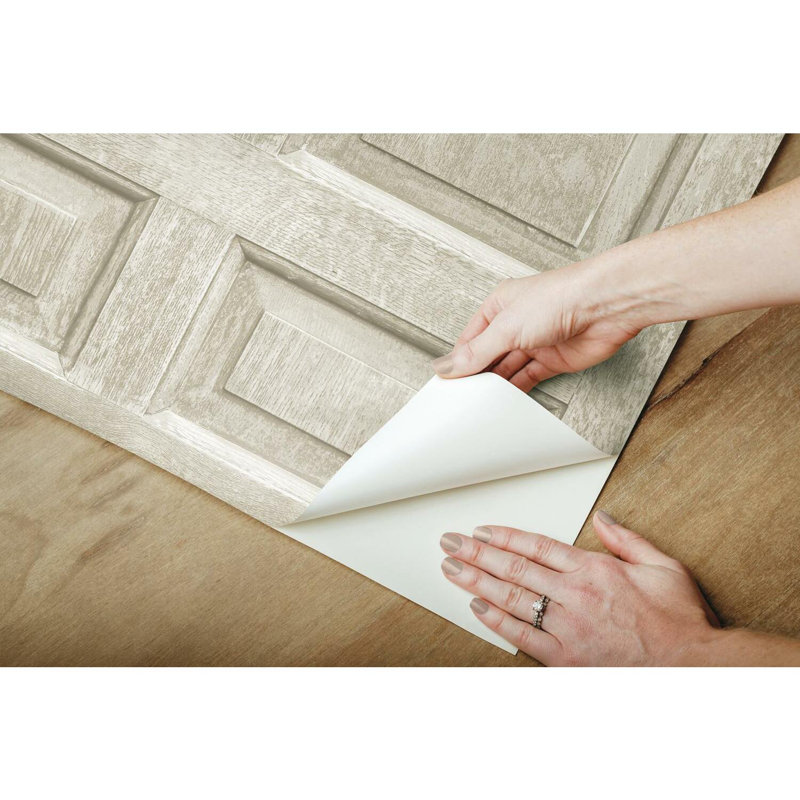 Papier peint à panneau biseauté de L 16,5 pi x l 20,5 po Deian, Brun / beige