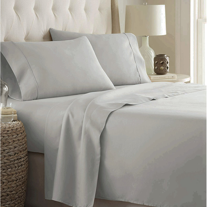 Taupe Queen Deep Pocket Satin Percale Sheet Set