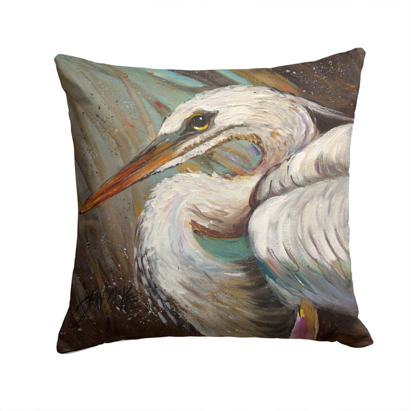 Coussin intérieur/extérieur White Egret, H 14 po x l 14 po x P 4 po
