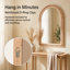 Miroir mural arqué en bois massif avec cadre perlé-489673341-489673343