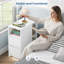 Slim Bedside Table with 2 Drawers, Charging Station and Cabinet Lights with Motion Sensor, Narrow Bedside Cabinet with Open Compartment, 25cm W Bedside Table-129513524