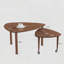 Table basse rotative à 360 ° avec placage de noyer - 37,4 po x 30,7 po-1928809525