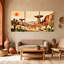 «Landscape & Nature Desert Landscape with Cacti and Rock Formations», ensemble de 3 impressions d'art sur toile-929467956