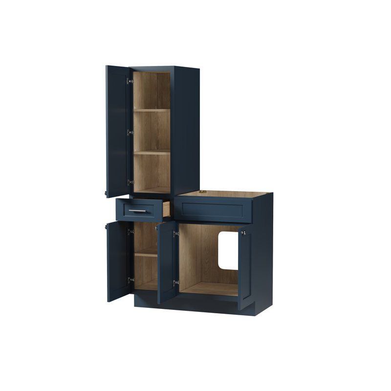 Meuble-lavabo simple 39 po Disar, Bleu