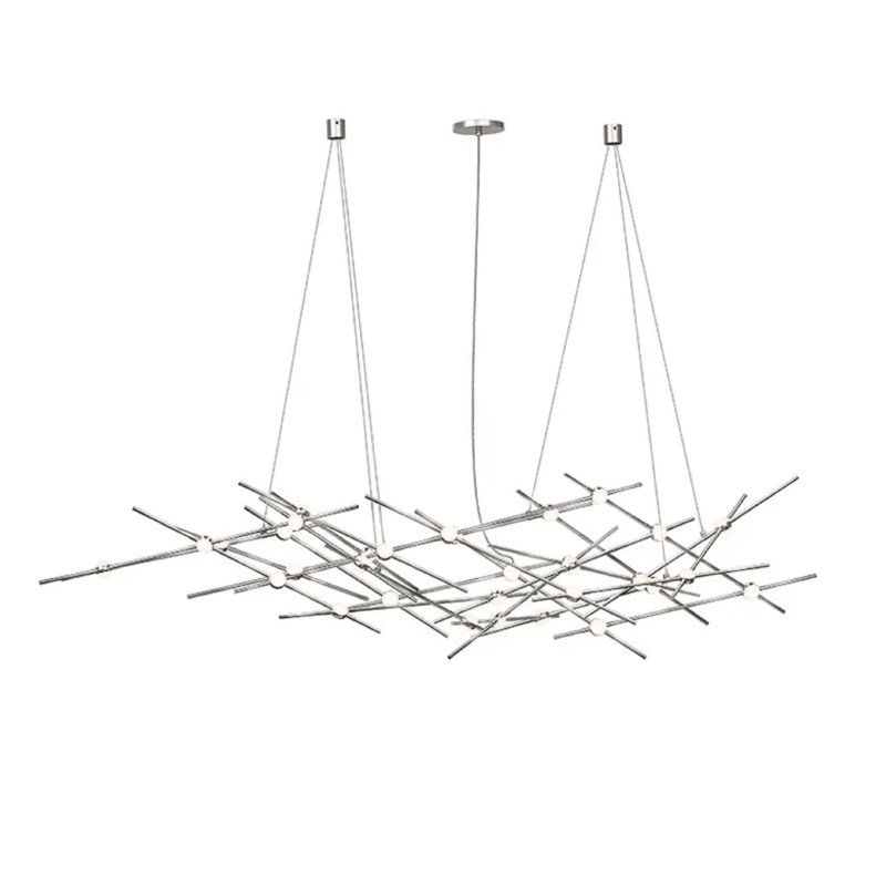 Constellation 25 - Light LED Sputnik Modern Linear Chandelier, White