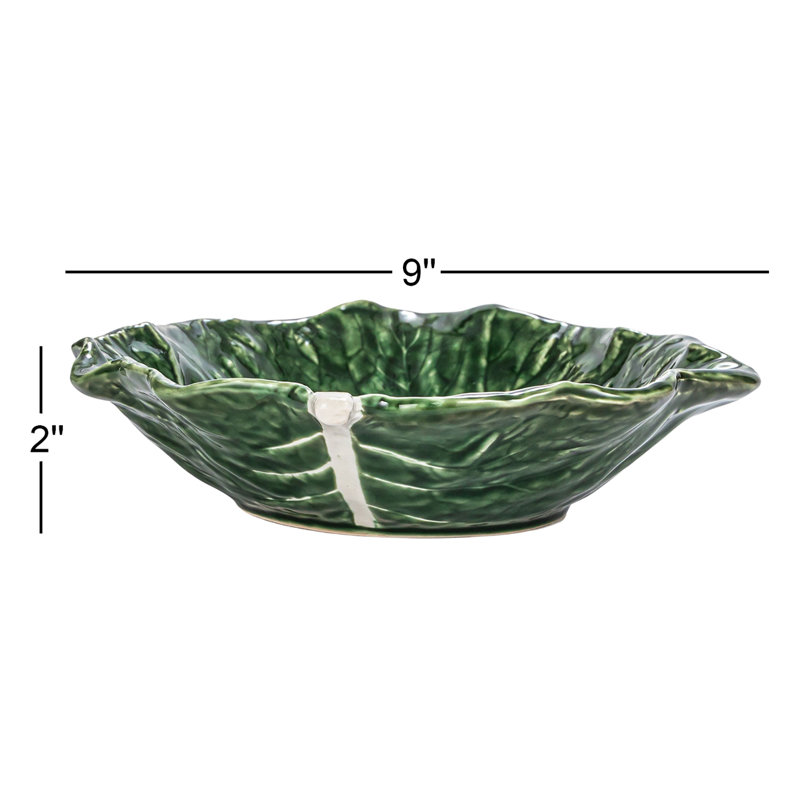 Palmerton Hand-Painted Embossed Stoneware Cabbage Bowl