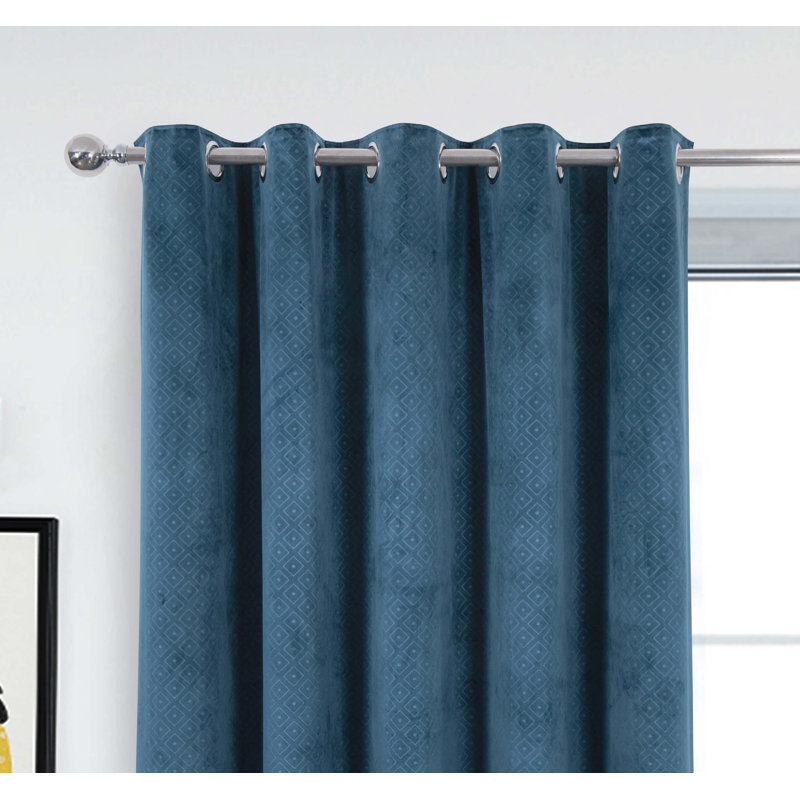 Ahzariah Room Darkening Curtain Pair, 114 x 183cm, Dark Teal