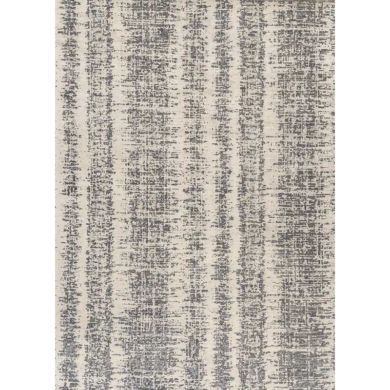 Tapis gris de haute qualité noué à la main