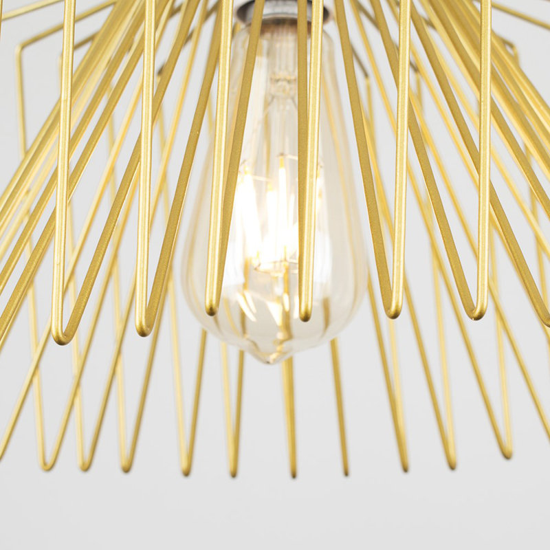 18cm H Metal Drum Pendant Shade ( Spider ) in Gold