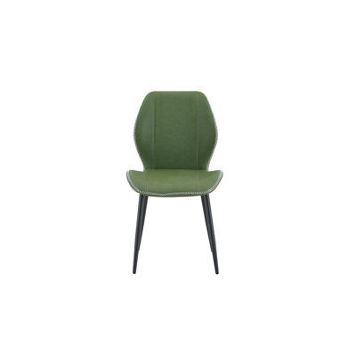 Lot de 4 chaises de salle à manger rétro en polyuréthane vert olive avec coussin spacieux et confortable. Plusieurs couleurs disponibles.