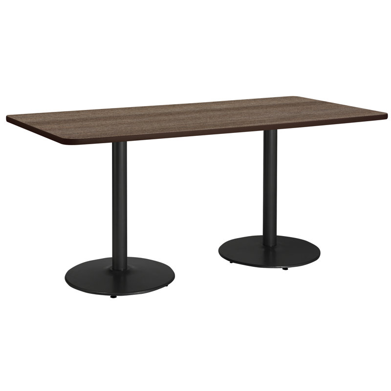 Mode Breakroom Table, Studio Teak, Black, 36" H x 72" L x 36" W