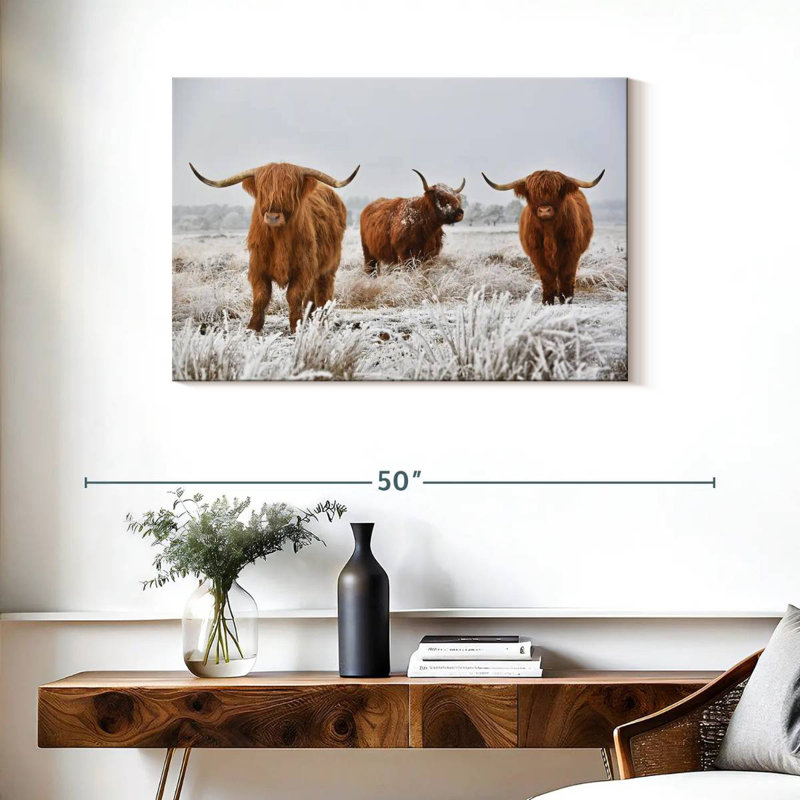 Brampt Three Highland Cows, 24" H x 36" W
