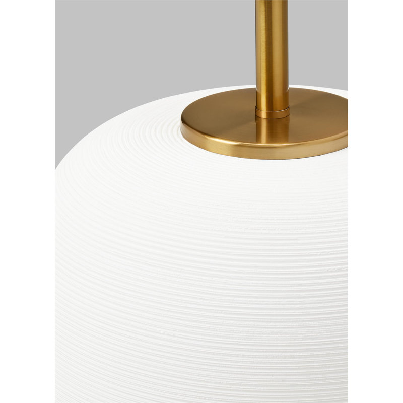 Ceramic Table Lamp, 22.63" H x 15" W x 15" D, Matte White Ceramic