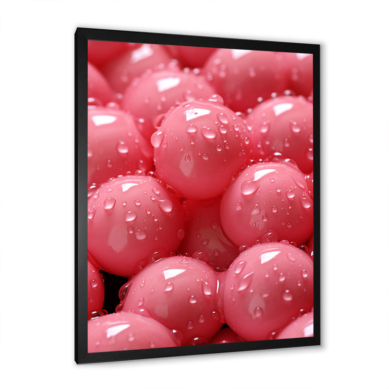 Rose bonbon et champagne champagne, H 32 po x l 16 po x P 1 po, Cadre photo noir