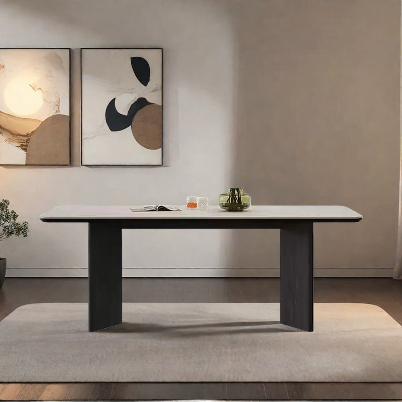 Simple and retro dining table, 29.52"H x 70.86"L x 35.43"W