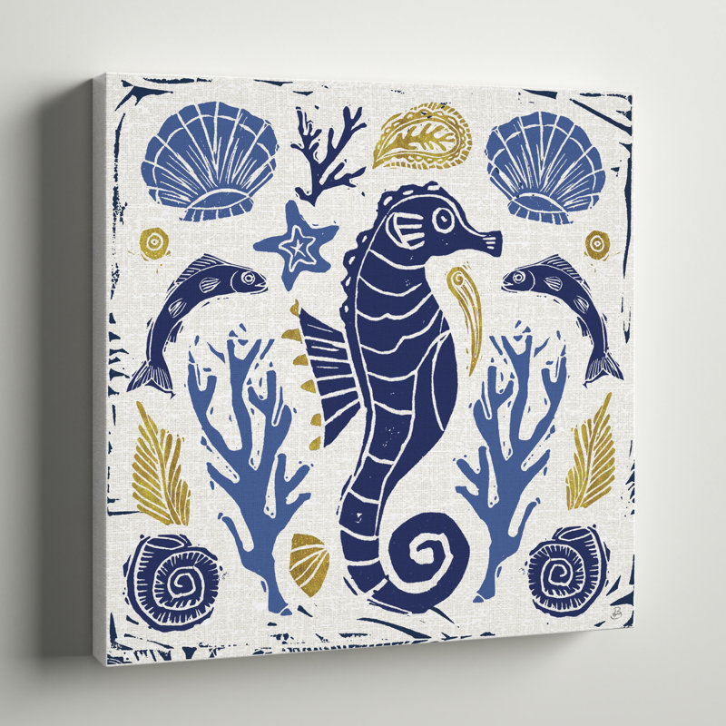 «Primitive Sea VI» par Daphne Brissonnet, reproduction d'art sur toile tendue, H 12 po x l 12 po