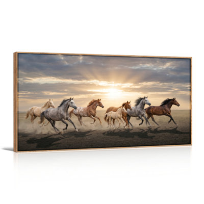 Horse Sunset Canvas Wall Art Set Of 1