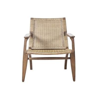 Chaise d'appoint à dossier, fabrication en bois, entièrement assemblée, sans coussins, accoudoirs encastrés, pieds et bois naturels, structure