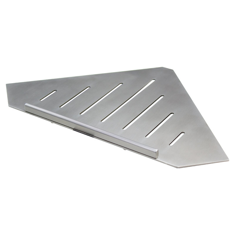 Tablette de douche d’angle en acier inoxydable, Acier inoxydable brossé